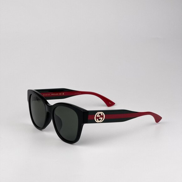 Gucci Women’s Sunglasses – Black/Green Butterfly Frame Grey Lenses GG1866SK 001 main image 5